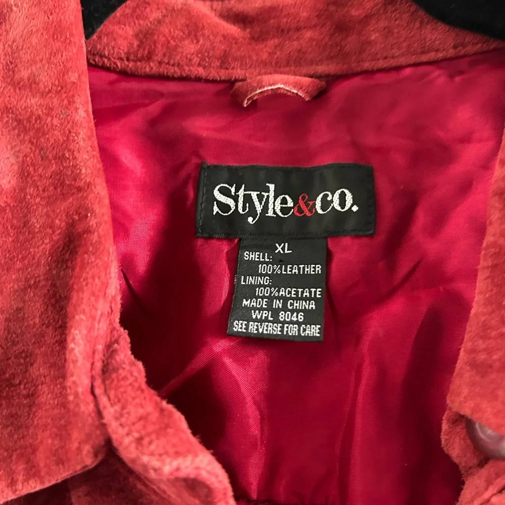 Red leather‎ shacket